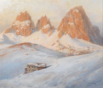 Langkofel Group and Sella Pass in the Dolomites by Georg Janny